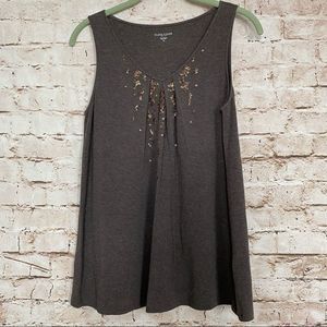 EILEEN Fisher Sz PS Sleeveless Knit Top Sequins